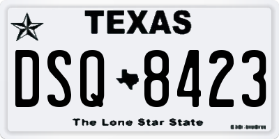 TX license plate DSQ8423