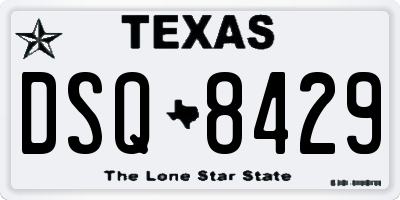 TX license plate DSQ8429