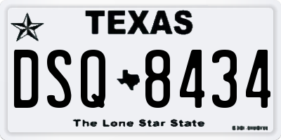 TX license plate DSQ8434