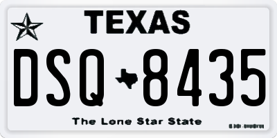 TX license plate DSQ8435