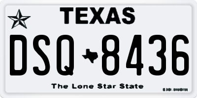 TX license plate DSQ8436