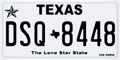 TX license plate DSQ8448