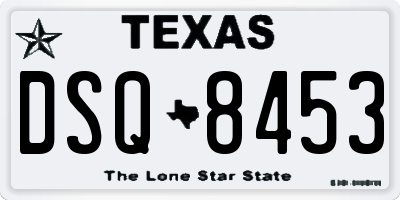 TX license plate DSQ8453