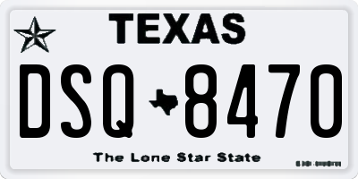 TX license plate DSQ8470