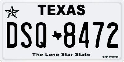 TX license plate DSQ8472