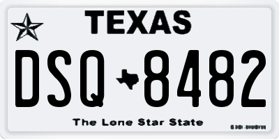 TX license plate DSQ8482