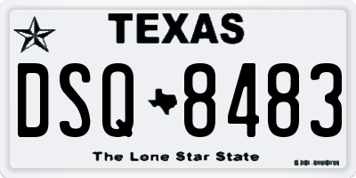TX license plate DSQ8483