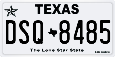 TX license plate DSQ8485