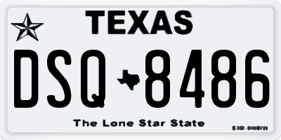 TX license plate DSQ8486
