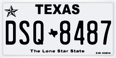 TX license plate DSQ8487