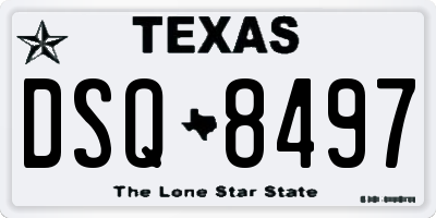 TX license plate DSQ8497