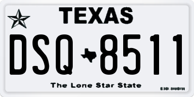 TX license plate DSQ8511