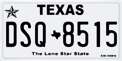 TX license plate DSQ8515