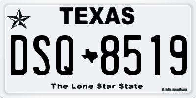 TX license plate DSQ8519
