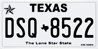 TX license plate DSQ8522