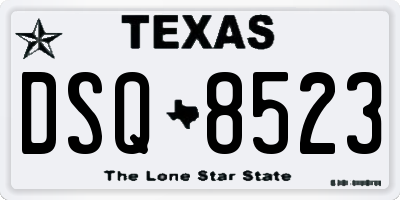 TX license plate DSQ8523
