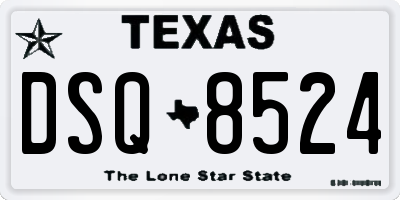 TX license plate DSQ8524