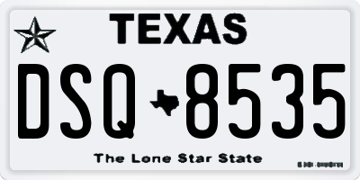 TX license plate DSQ8535