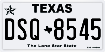 TX license plate DSQ8545