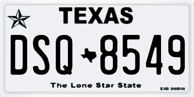 TX license plate DSQ8549