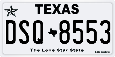 TX license plate DSQ8553