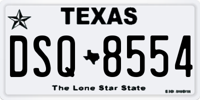 TX license plate DSQ8554