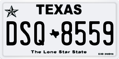 TX license plate DSQ8559