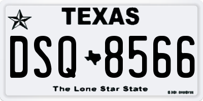 TX license plate DSQ8566