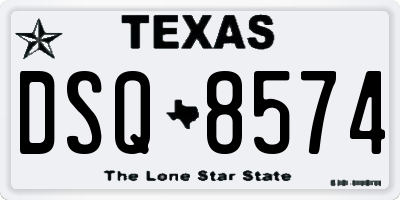 TX license plate DSQ8574