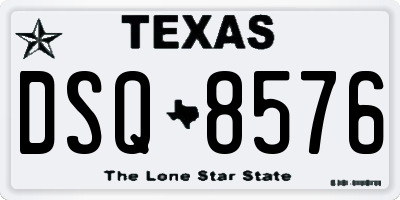 TX license plate DSQ8576