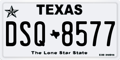 TX license plate DSQ8577