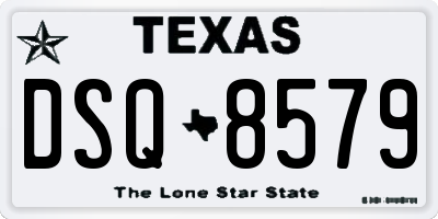 TX license plate DSQ8579