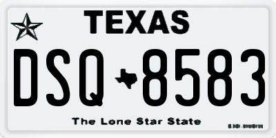 TX license plate DSQ8583