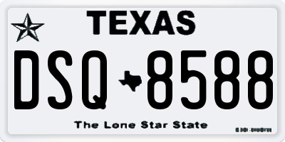 TX license plate DSQ8588