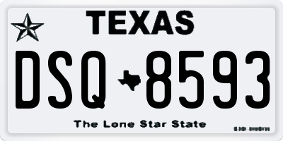 TX license plate DSQ8593