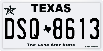 TX license plate DSQ8613