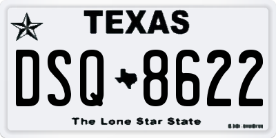 TX license plate DSQ8622