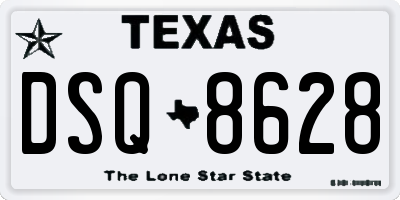 TX license plate DSQ8628