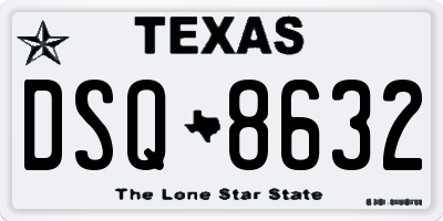 TX license plate DSQ8632