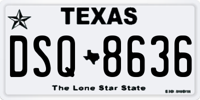 TX license plate DSQ8636