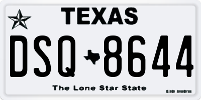 TX license plate DSQ8644