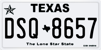 TX license plate DSQ8657