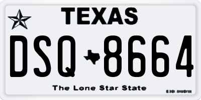 TX license plate DSQ8664