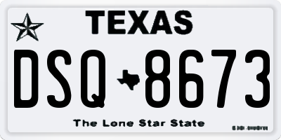 TX license plate DSQ8673