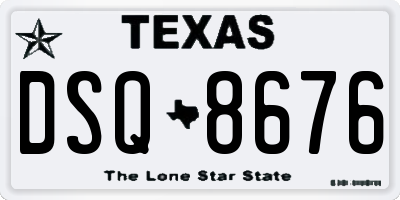TX license plate DSQ8676