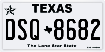 TX license plate DSQ8682