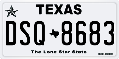TX license plate DSQ8683