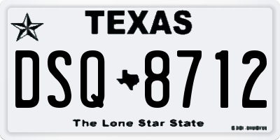 TX license plate DSQ8712