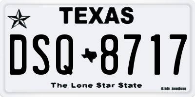 TX license plate DSQ8717