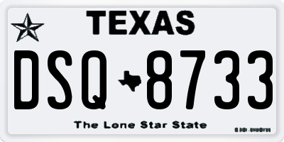 TX license plate DSQ8733